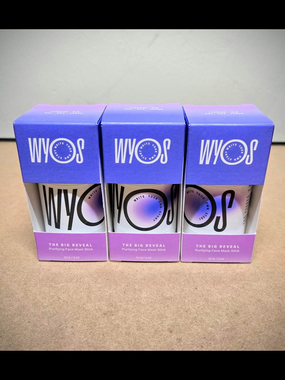 NEW 3-Pack WYOS Clay Face Mask Stick - The Big Reveal Purifying - Made In italy